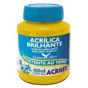 TINTA ACRILICA BRILHANTE 100ML 505/AMARELO OURO UN